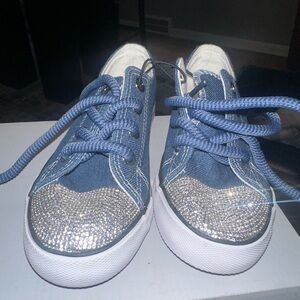 Sparkly Blue Kids Sneakers
